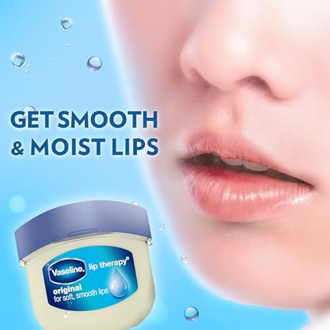 Vaseline LIP CARE ORIGINAL, LIP BALM TUB WITH PURE JELLY & VITAMIN E FOR SOFT & SMOOTH LIPS| NON-GREASY LIP MOISTURIZER FOR NATURALLY TINTED LIPS|PACK OF 2X7GM - Image 4